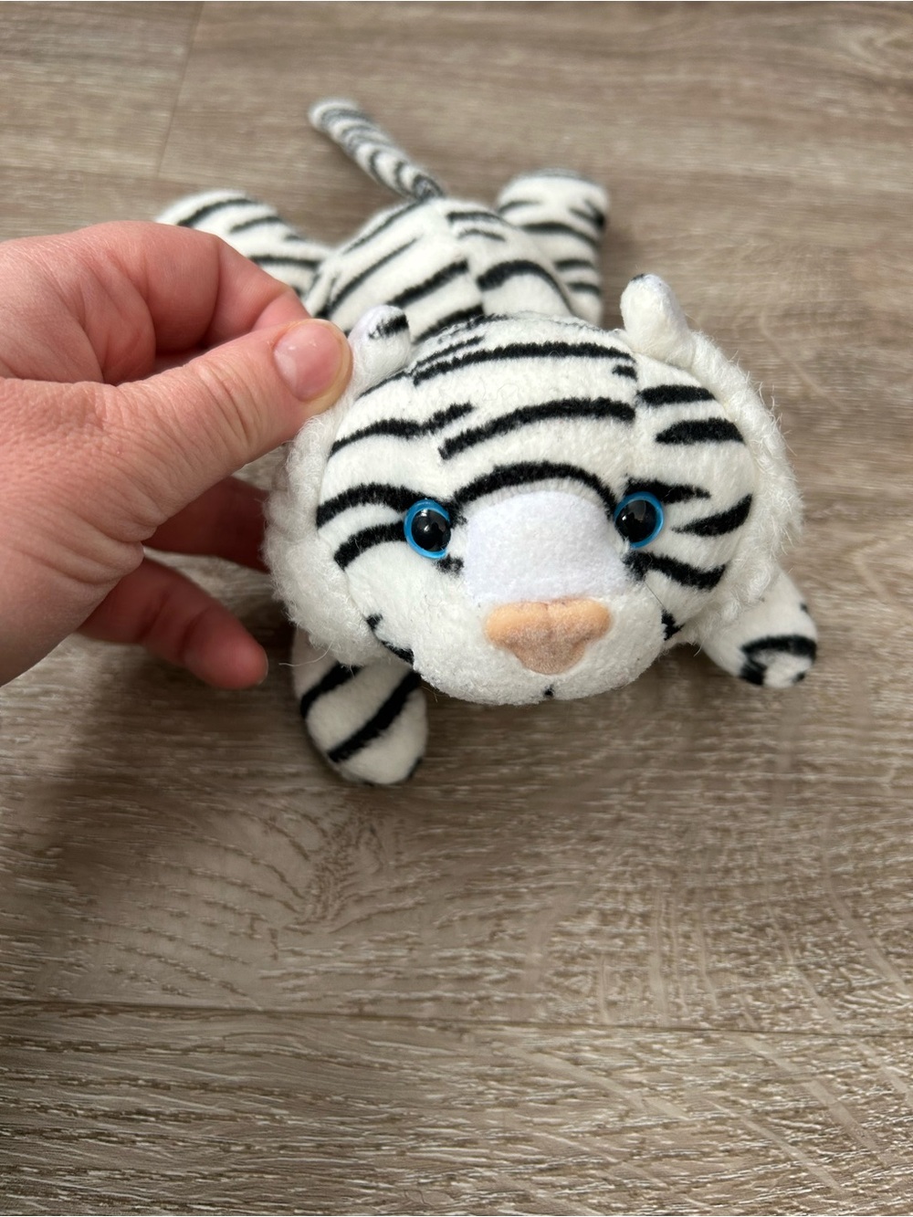 Kellytoy Jungle Beanpalz Striker White and Black Striped Plush Tiger